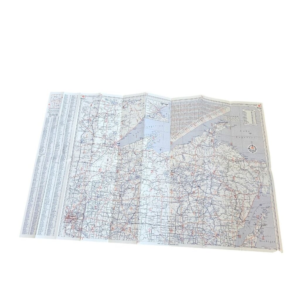 Vintage 60s 70s Fold up Road maps USA Midwest Paper GPS Houston Upcycle Crafts‎ - Picture 5 of 9